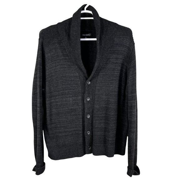 Treasure & Bond Mens XL Shawl Collar Cardigan Black Caviar Marl Quiet Luxury - Picture 8 of 16